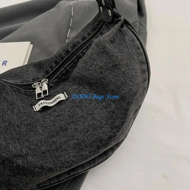 

Элегантная джинсовая сумка через плечо для женщин, повседневная сумка через плечо с большой вместительностью и регулируемым