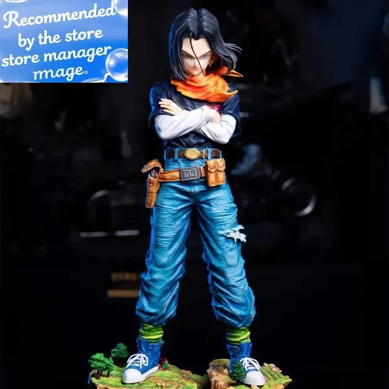 

29cm Dragon Ball Z Anime Black Pearl Android 17 Action Figures Pvc Model Statue Collection Decoration Toys Gift Ornaments Dol