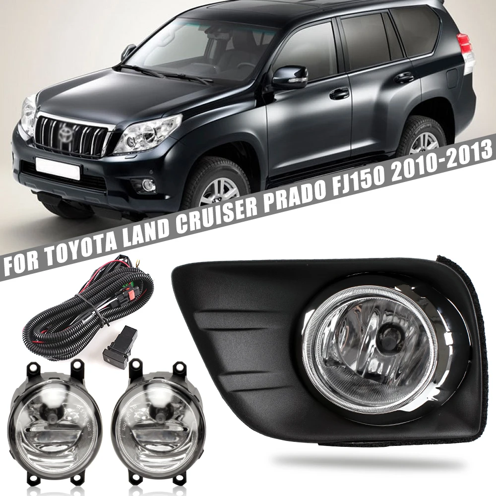 

Front Bumper Fog Lamp Upgrade Kit FOR Toyota Land Cruiser Prado Fj150 2010-2013 Version Additional Foglight Set Switch + Wiring