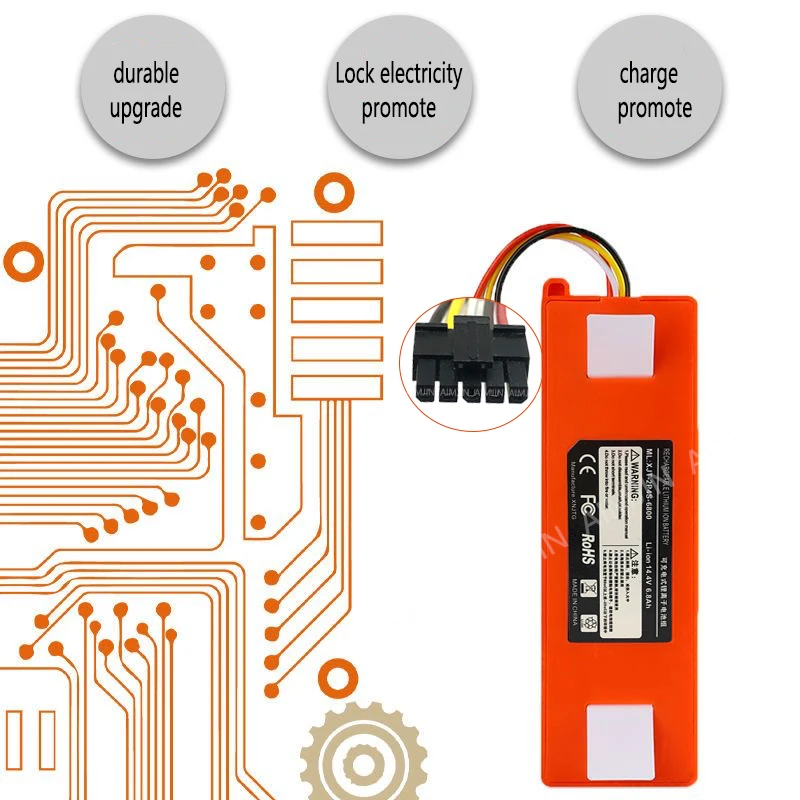 14.4V 6800mAh akumulator litowo-jonowy akcesoria do odkurzaczy dla xiaomi mi SDJQR01RR SDJQR02RR SDJQR03RRE35 Xiaowa C10 E20 E35 Robot