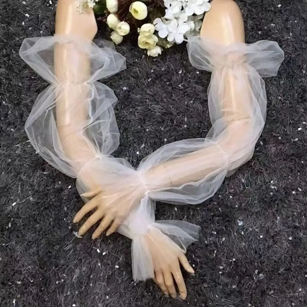 

Sweet Lace Mesh Wedding Arm Sleeves Puff Sleeves Long Gloves Bubble Sleeves Bubble Sleeves Bridal Evening Sleeves Birthday Photo