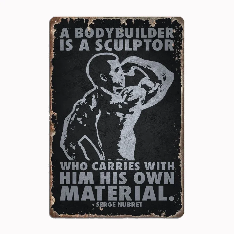 Bodybuilder Is A Sculptor Gym Motivation High Quality Metal Fitness Poster for Gym Wall Decor and Inspirational Quotes