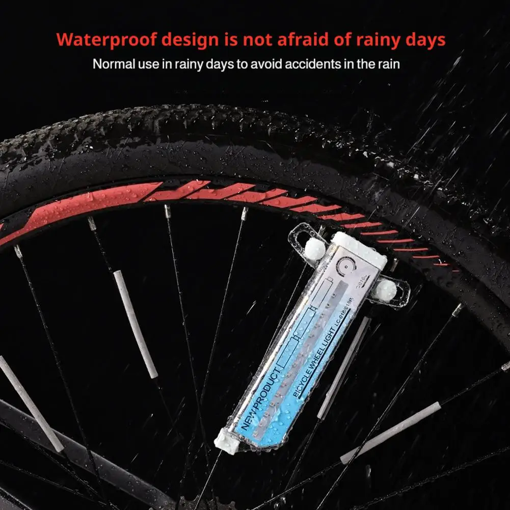 

Waterproof Bicycle Wheel Spoke Light 30 Different Patterns Change Without Bike Accessories Battery Tire Light Safety T7S2