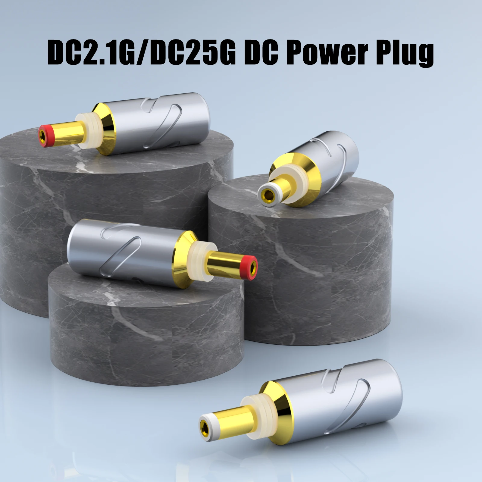 Monosaudio DC21G DC25G Plug 24K Gold-plated Connector Jack DIY DC Barrel Connector Plug For Audiophile