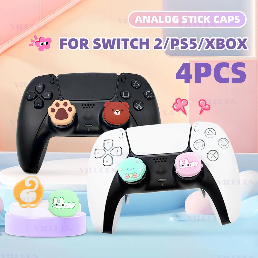 Gemusterte Daumengriffkappen mit großem Kontaktbereich für große Analogsticks – Komfortable Joystick-Abdeckung für Switch2/PS5/Xbox