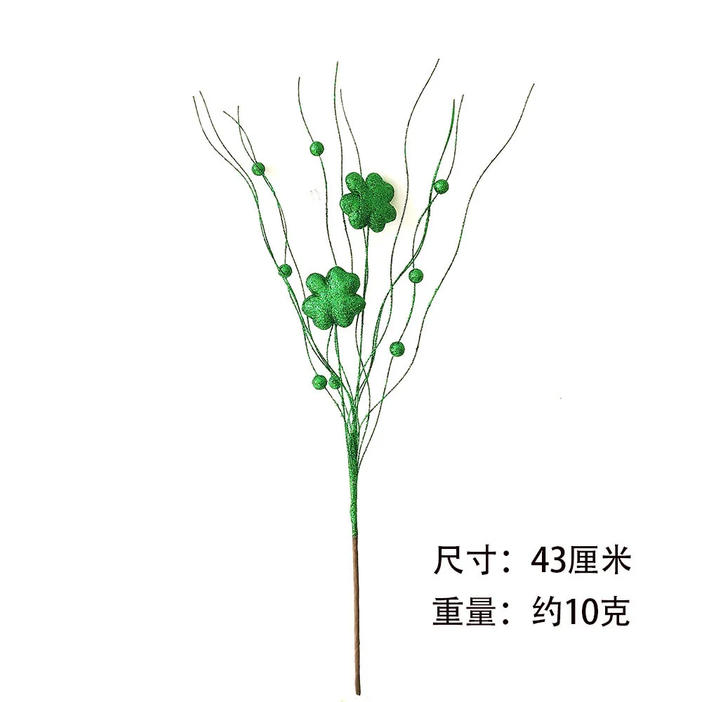 

2Pcs Four Leaf Clover Branch Artificial Spring Floral Arrangement Greenery Stems for Living Room Bedroom Office Faux Flower