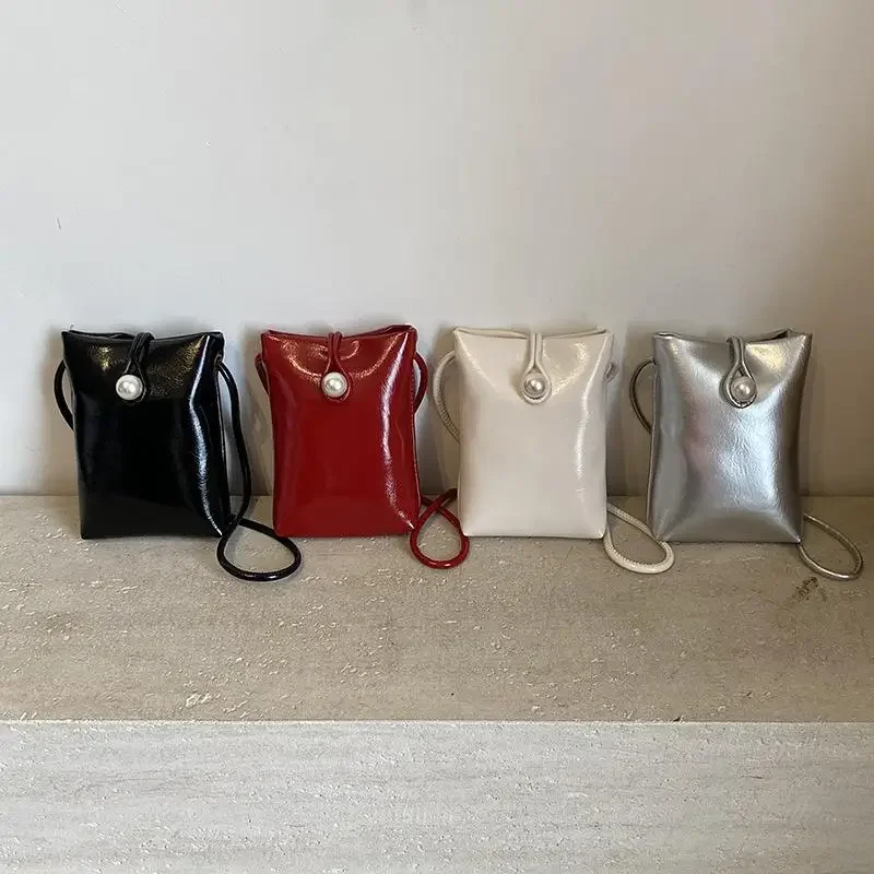 

Minimalist Fashion Women's Bag, Soft PU Leather Crossbody Mobile Phone Bucket Bag, Great Gift