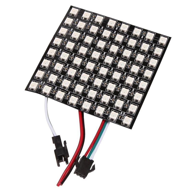 

WS2812B RGB LED Digital Flexible Individually Addressable Panel Light WS2812 8X8 Module Matrix Screen DC5V