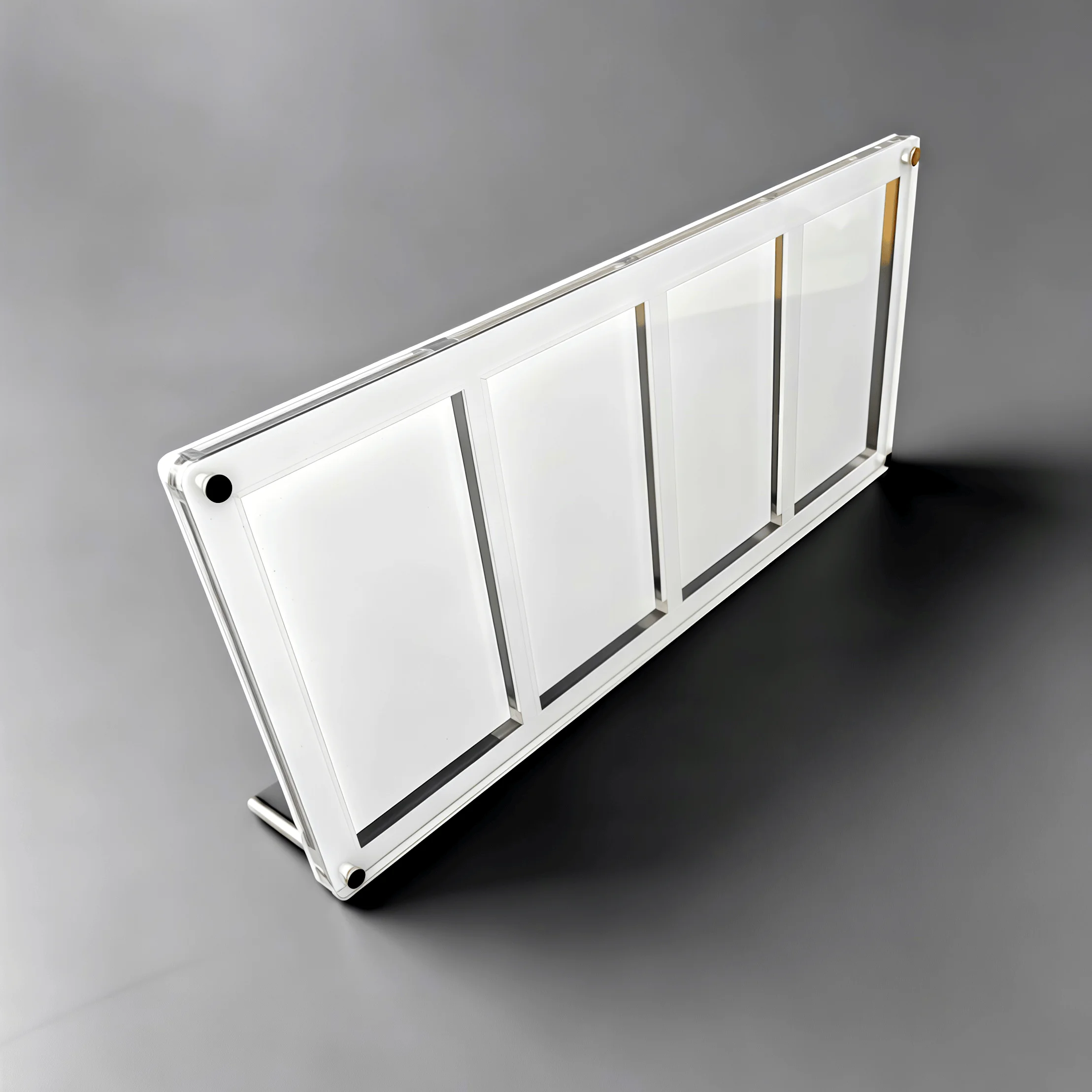 4-Slot White Graded Card Stand Black Acrylic Display Holder for PTCG Rating Card Trading Cards Crystal Clear Edges