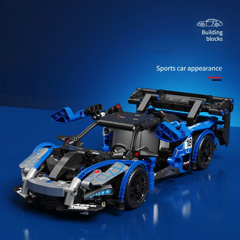 Technische 1:18 Schaal Super Sport Auto Senna GTR Bouwsteen Racing Bricks Model Trek Voertuig Supercar Speelgoed Voor Geschenken