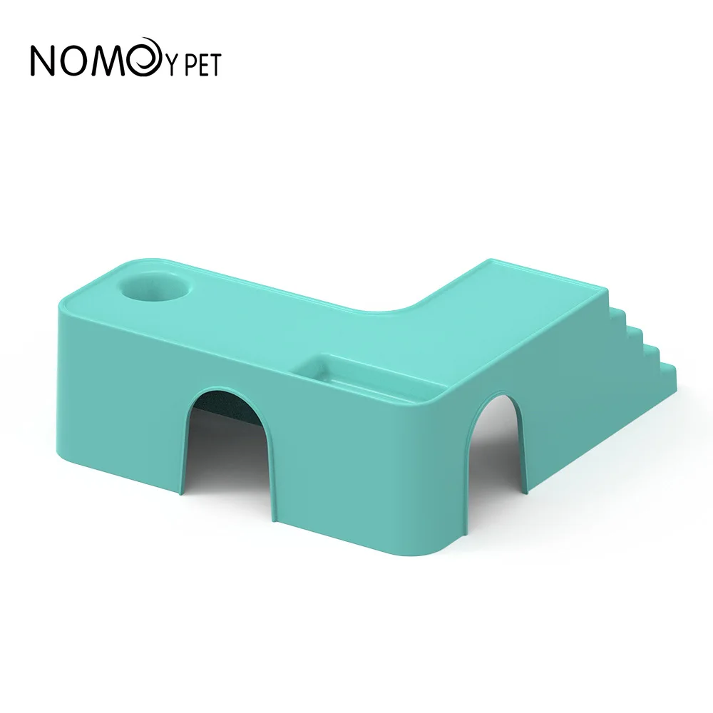 منصة حيوانات أليفة صغيرة متعددة المستويات من NOMOY مع منحدر ومخبأ وطبق طعام - ديكور قفص للهامستر والشينشيلا والجربوع #5