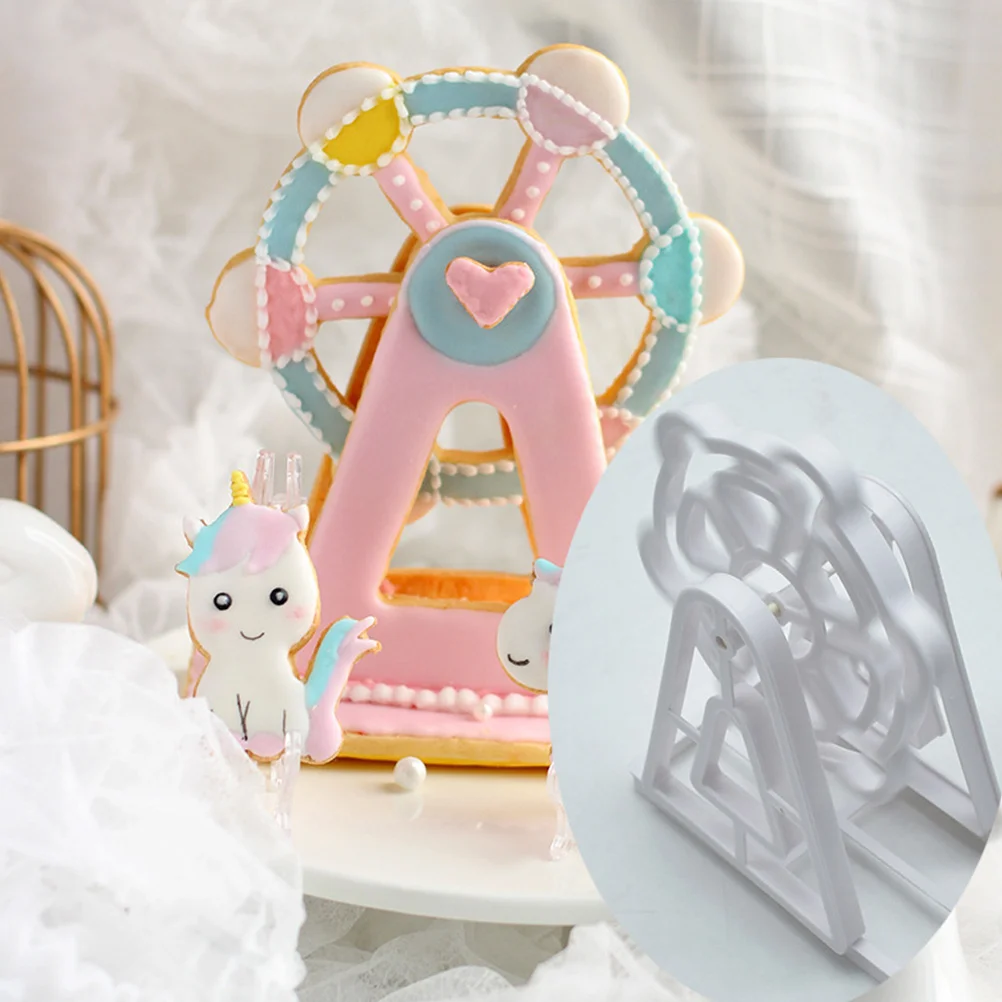

3Pcs Cookie Mold Ferris Wheel Design Plastic Baking Molds for DIY Homemade Cake Fondant Mold Baking Accessory Pastry Molds