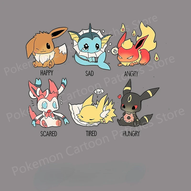 Pokemon Pikachu Game Anime patches for Clothing DIY Heat Transfer Patch on Clothes Kids T-shirts Hoodies Accessory Decor Gifts