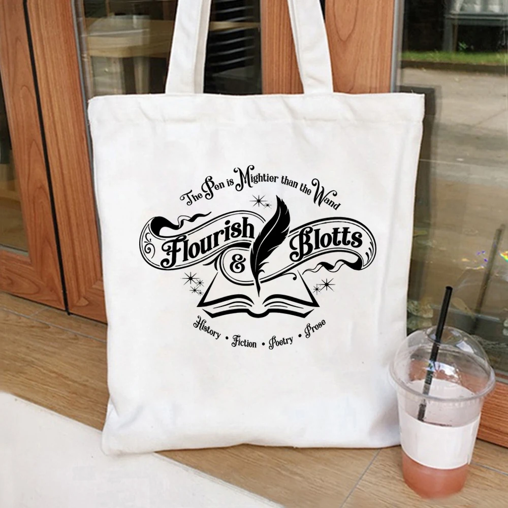 Magic Movie HP Inspiration Printed Tote Bag Magic School Canvas Shoulder Bag Wizard World Jumper Vintge Book Roll Eco Bag