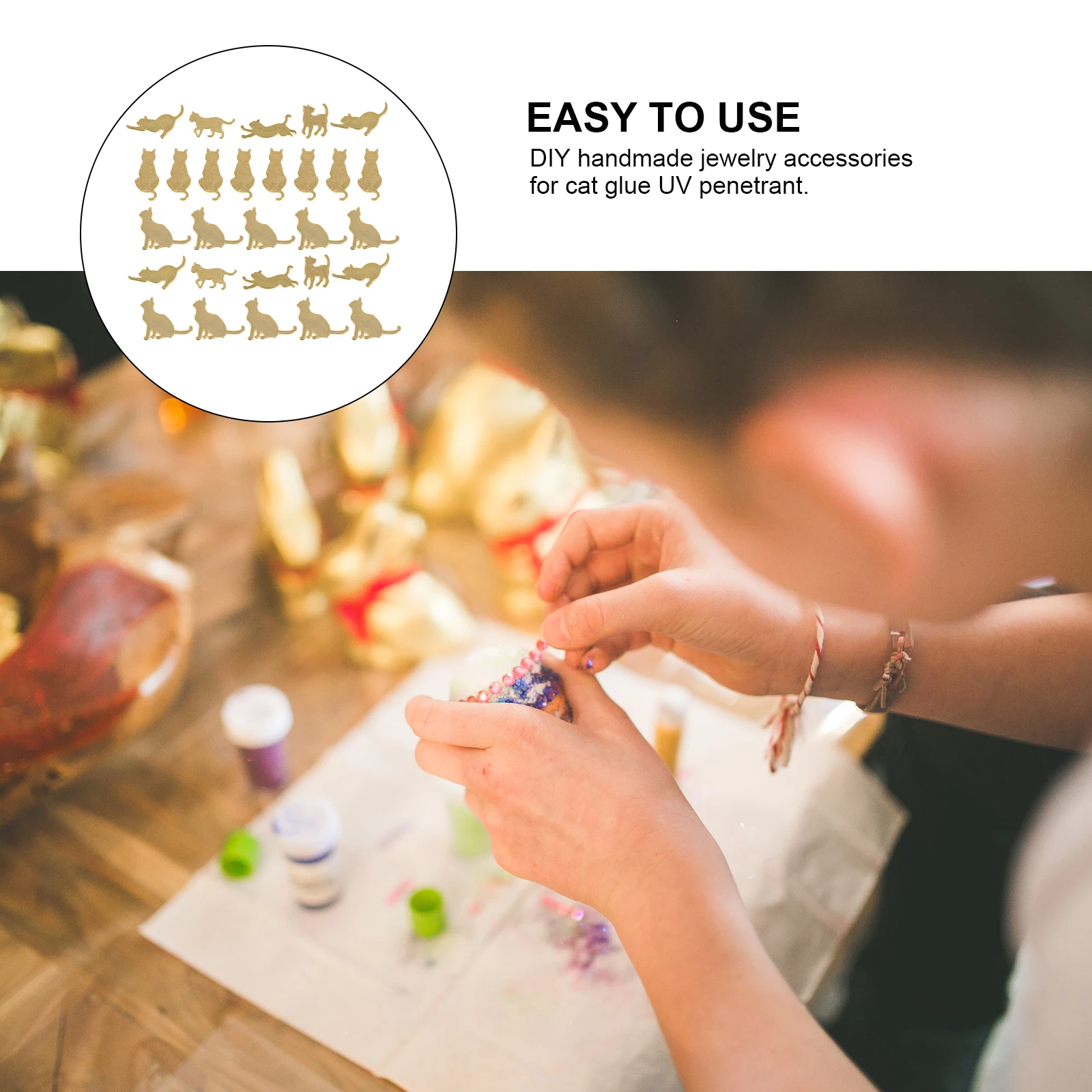 120 قطعة من إكسسوارات غراء القط لصنع المجوهرات المعلقات الساحرة سبيكة صغيرة بكميات كبيرة
