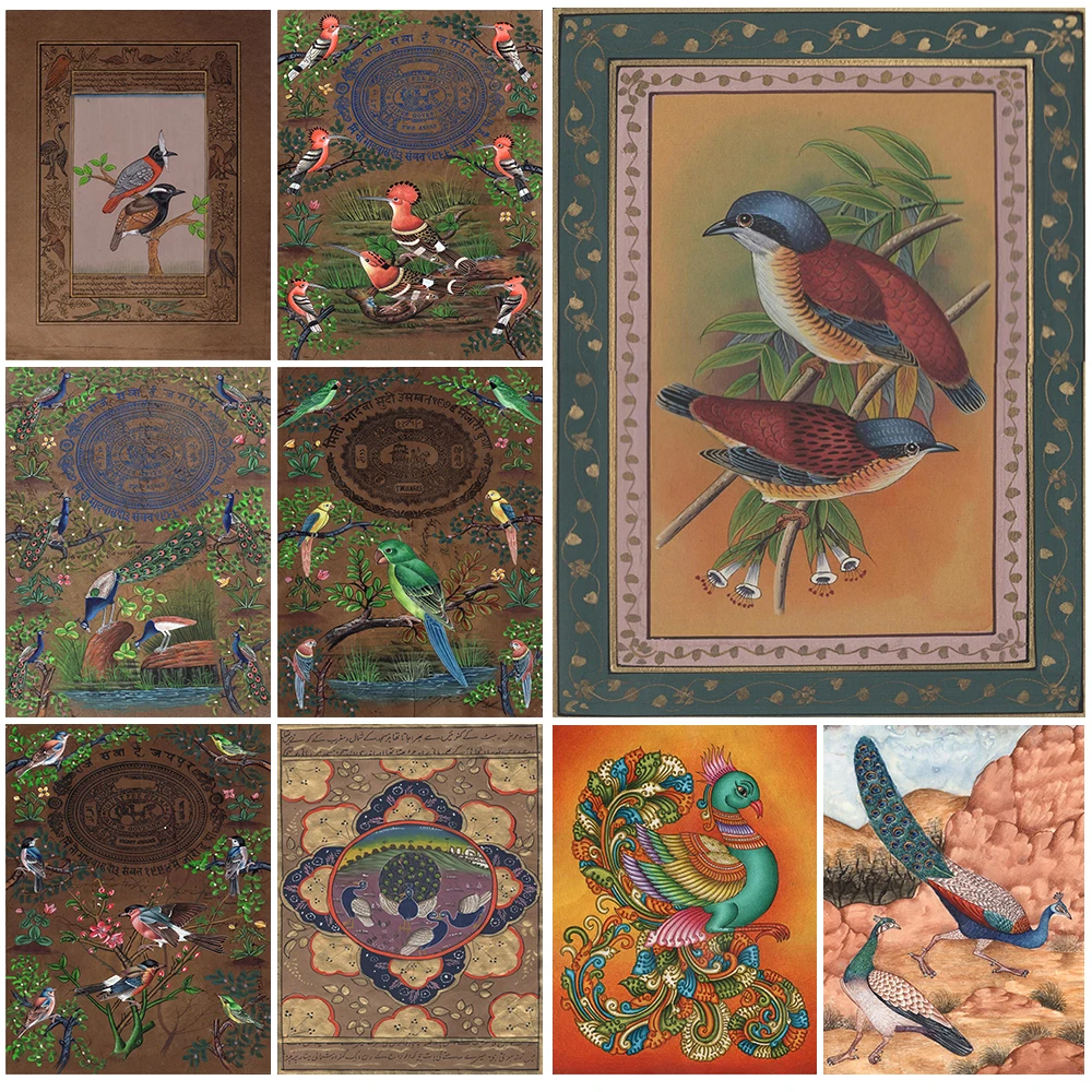 

Indian Feather Parrot Sparrow Bird Wall Pictures For Living Room Nordic Poster Wall Art Canvas Painting Home Decor Unframed