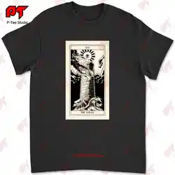 The Tower Tarot Card Art Logo T-shirt KMMU