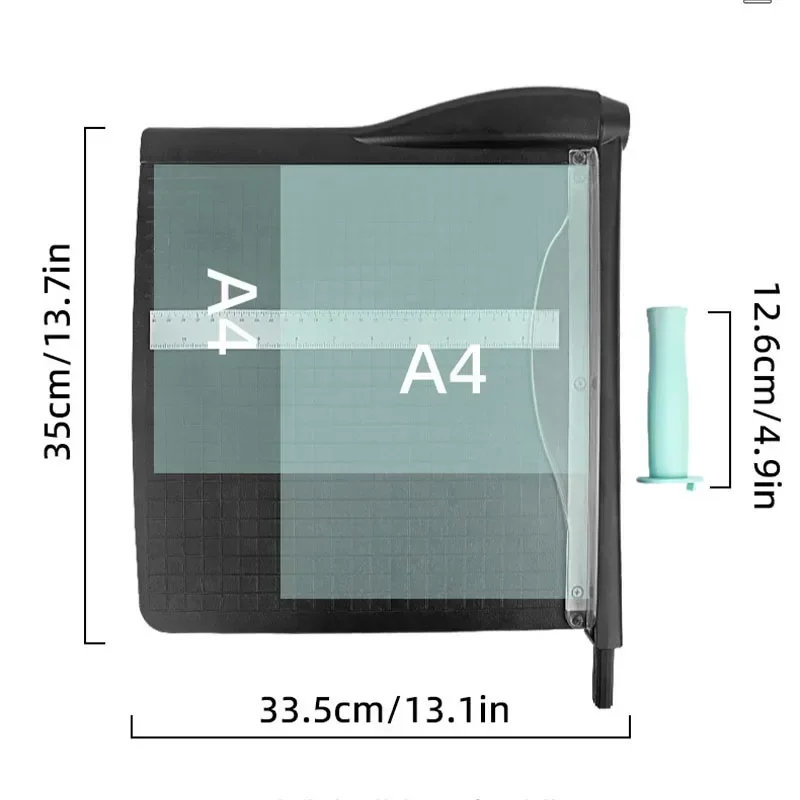 Guillotine Knife Manganese Steel Blade Paper Cutter Suitable for Multiple Materials Office/Home 12 Inch A4 Portable