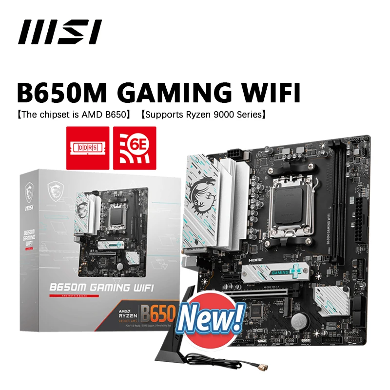 

New MSI B650M GAMING WIFI AMD B650 AMD Ryzen ™ 7000 8000 9000 Series Socket AM5 motherboard