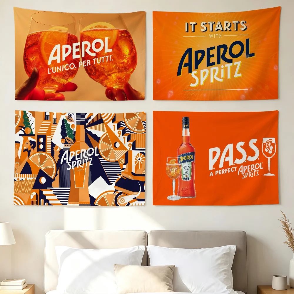 Aperols Spritz Flannel Flag Wall Decorations Home Decor Suitable For Living Rooms Bedrooms Dormitories Parties And Holidays