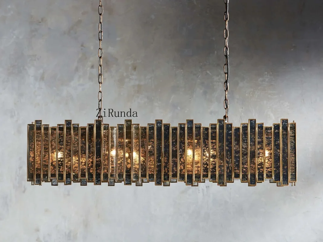 Antique Moroccan rectangular iron and brass chandeliers are suitable for indoor use in hotel villas