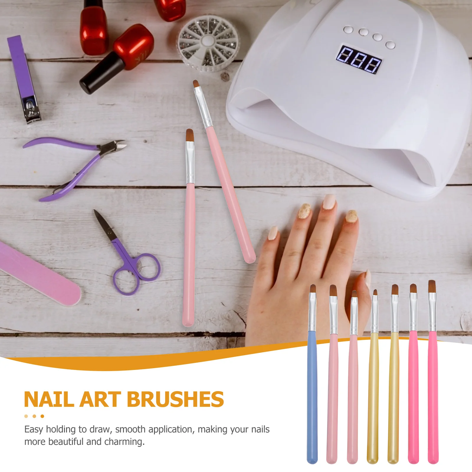 Conjunto de pincéis para arte em unhas, 7 peças, alta qualidade, durável, canetas de pintura diy, ferramentas para salão de beleza, suprimentos para manicure, arte em unhas, suprimentos para manicure