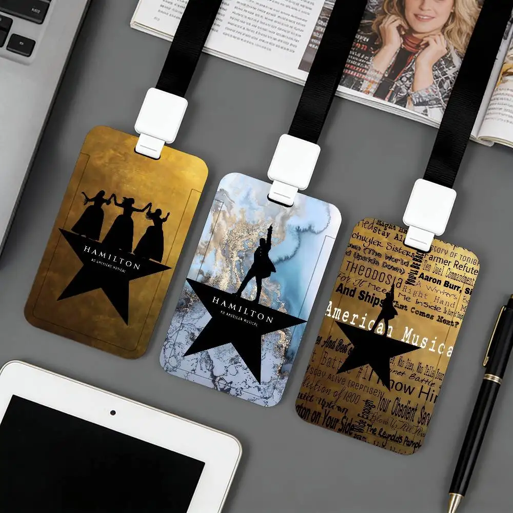 Music TV H-Hamilton Badge Card Holder Student ID Case Daily Use Subway Commute Work Cover Office School Bus Protector