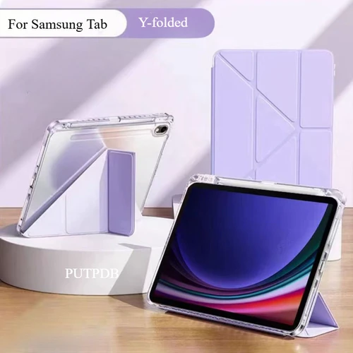 삼성 갤럭시 탭 Y 플립 케이스, 태블릿 커버 탭, A9 플러스, 11 X210, 8.7 인치, X110, A8, 10.5, S9 FE, 10.9 플러스, 12.4, S7, S8, 11 용 아크릴 펀다