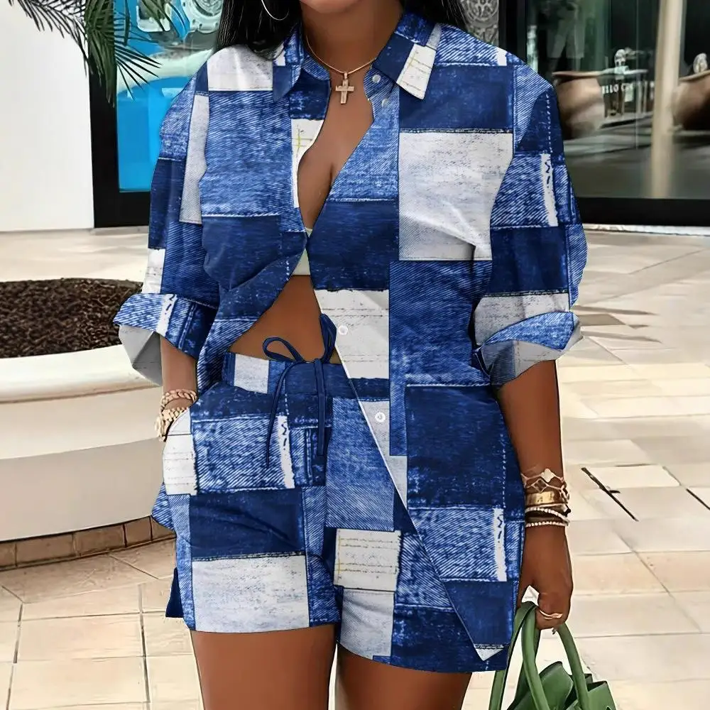 サマーショーツセット-レディース-ホームウェア-ツーピース-ブラウスとショーツの組み合わせ-ヨガ-フィットネス-スポーツウェア-子供服-アクセサリー