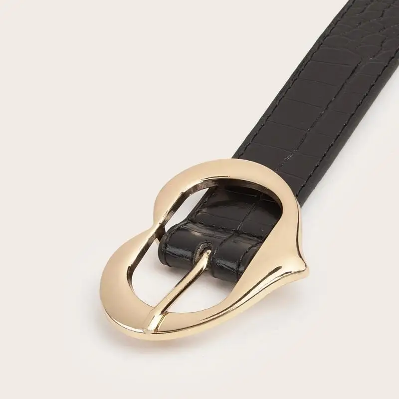 

652F PU Waist Belt with Heart Buckle Adjustable Length Waist Belt Woman Girls Jeans Dresses Skirt Coat Decors Waistband