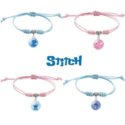 Disney Stitch Women's Bracelets Kawaii Anime Lilo & Stich Blue Cartoon Adjustable Bracelet Cosplay Hand Strap Birthday Gifts