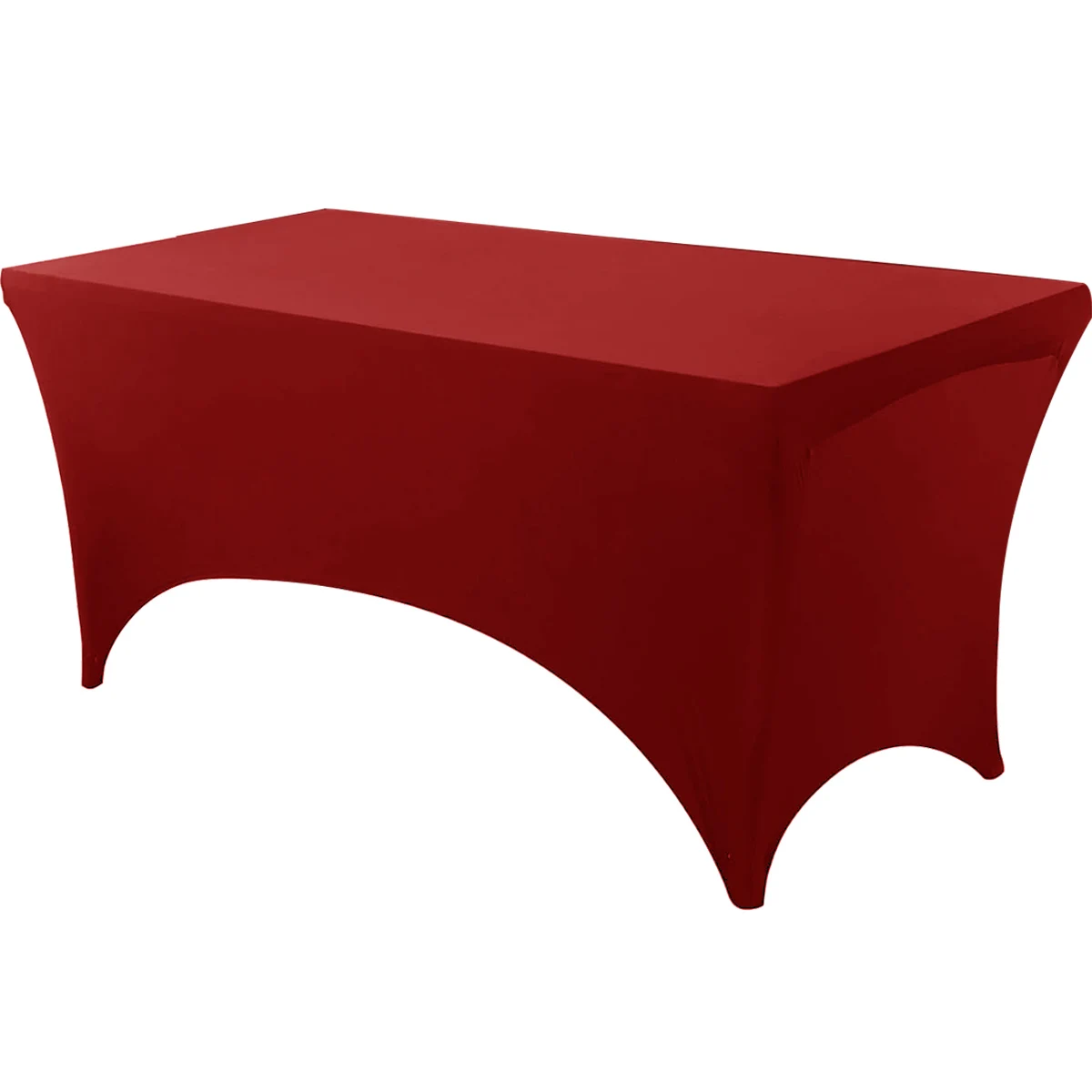 Stretch tablecloth featuring a form-fitting design; washable and wrinkle-resistant, suitable for various events, weddings, parti