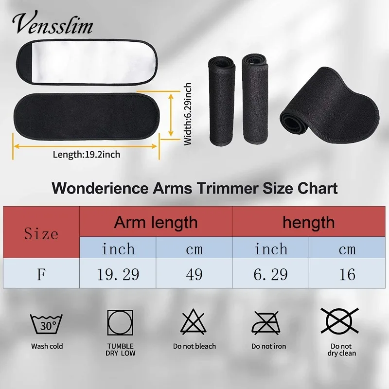 Vensslim النساء ساونا الذراع المتقلب عرق المشكل الفرقة ضغط الأكمام ساونا الأسلحة يلتف 2 حزمة ضيق الذراع المدرب للتمرين