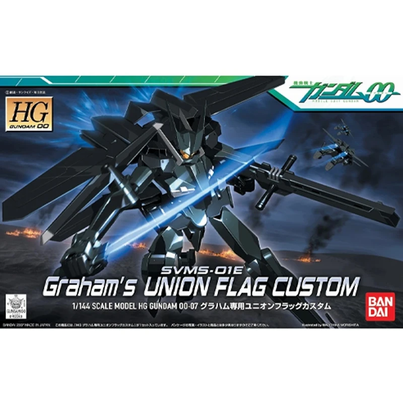 Bandai GUNDAM Genuine Model Kit HG 1/144 HG00 SVMS-01E Graham's Union Flag Custom Anime Action Figure Collection Model Men Toys
