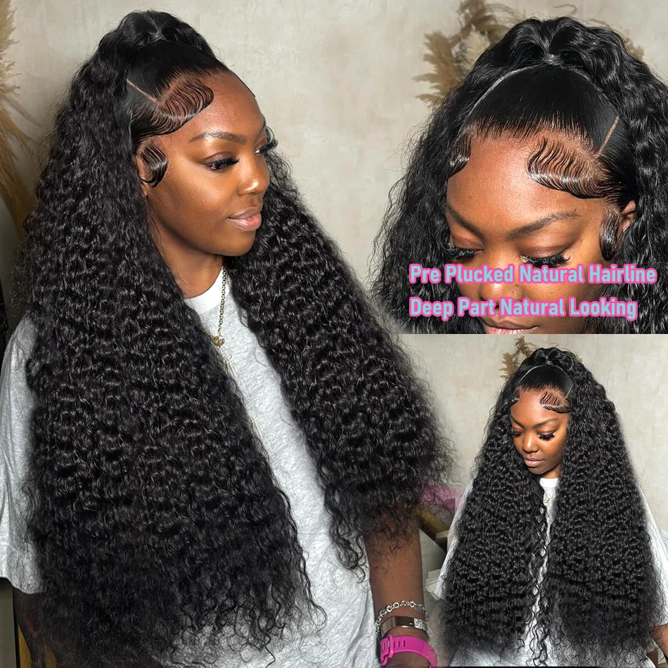 40 Inch Water Krullend 13X6 Hd Transparant Lace Frontale Human Hair Pruiken 250% Braziliaanse Losse Deep Wave 5X5 Pruik Voor Vrouwen