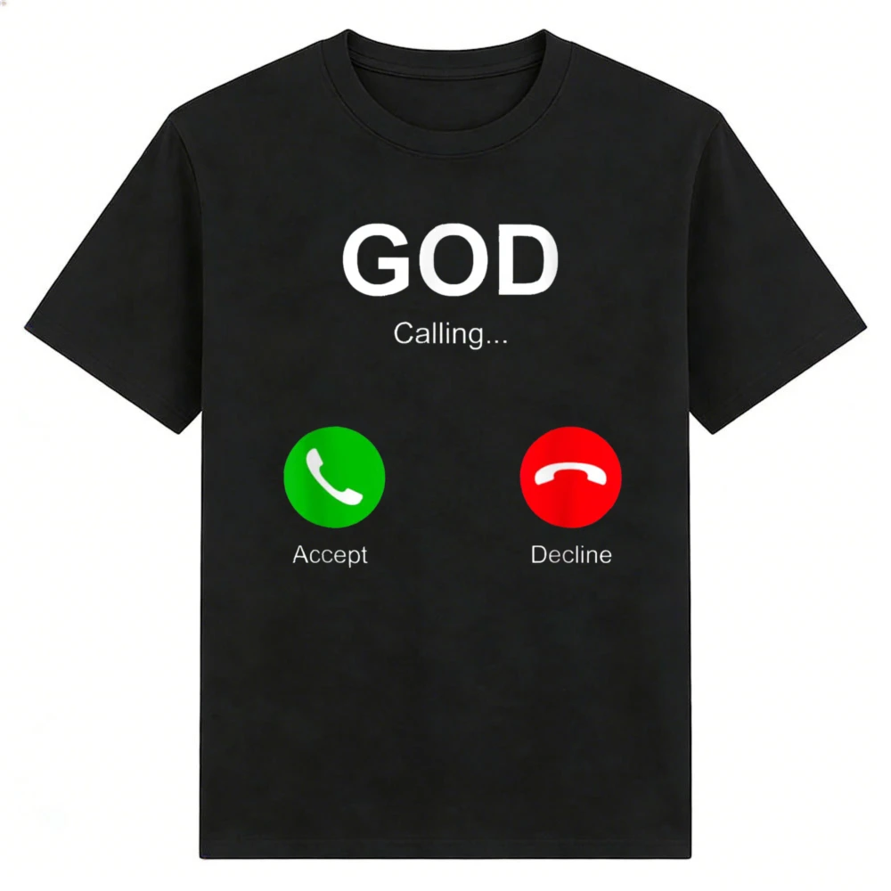 God Calling Funny T Shirt Men Women Phone Screen 