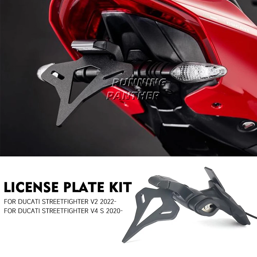 

Задний задний сток мотоцикла для Ducati Streetfighter V2 2022- и V4 S V4S 2020- Короткий держатель номерного знака, кронштейн рамки задней бабки