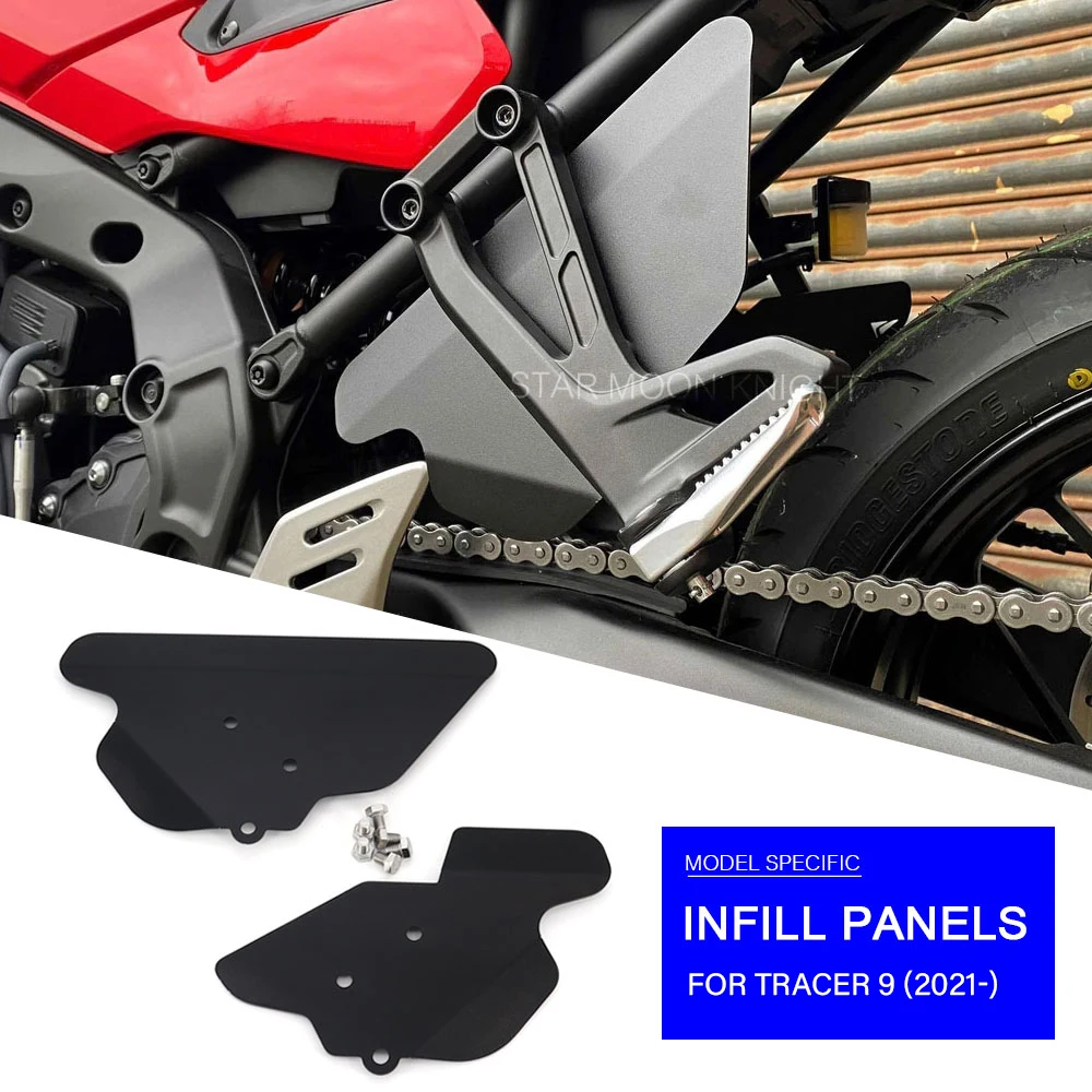 Frame Infill Side Panel Set For Yamaha Tracer 9 Tracer9 2021 2022  Motorcycle 2.5mm Black Passenger Splash Guard Protector Cover