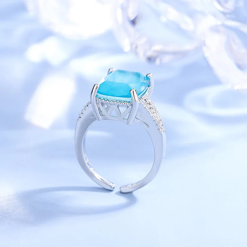 Luxe Topaz Groene Ring Explosieve Steen Mode Opening Ring Voor Vrouwen 925 Zilver Hoge Kwaliteit Bruids Sieraden Cadeau