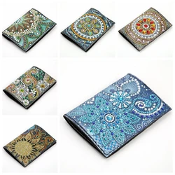 1pc/Set DIY Mandala Diamond Painting Passport Cover PU Leather Diamond Art Painting Passport Holder Diamond Art Passport Case