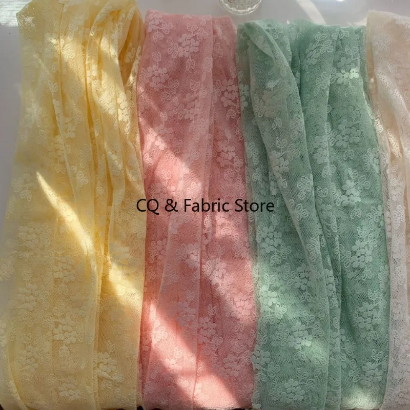Pizzo non elasticizzato jacquard 3D ricamo floreale tessuto a rete abito da sposa gonna di garza fatta a mano camicia tovaglia tessuto