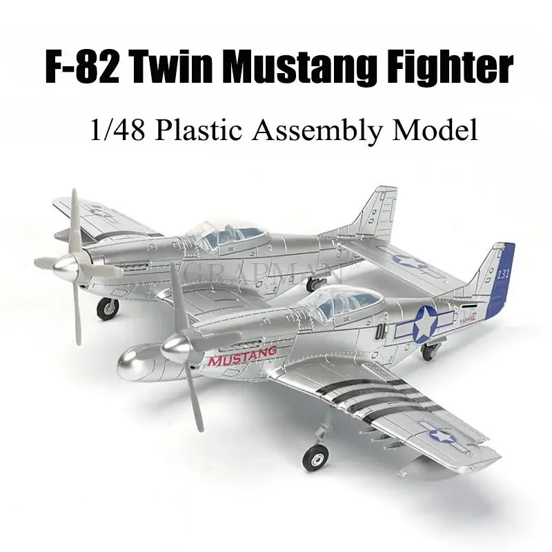 1/48 WWII US F-82 Twin Mustang Fighter 4D Plastic Assemble Model Military Airplane Toy