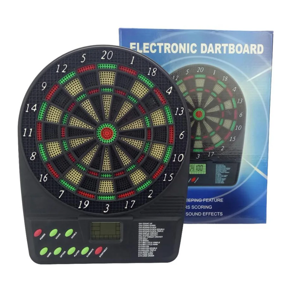 لوحة رمي السهام الإلكترونية ذات التسجيل التلقائي مقاس 8 بوصة من الراتنج الحراري وشاشة LCD رفيعة للغاية و18 لعبة تعمل بالطاقة #6