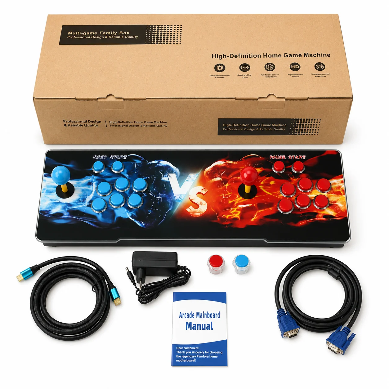 Trackball Controller Arcade - 2-speler arcade-gameconsole 9800/26800/32000 spellen HDMI VGA