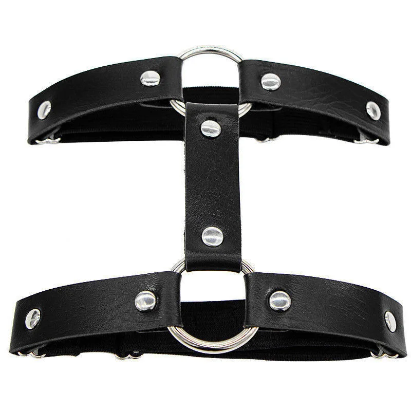 Punk Hip-Hop Pu Leather Ring Leg Ring Women's Body Chain Strap Thigh Ring Garter Belt Fashion Clothing Valentine's Day Gift
