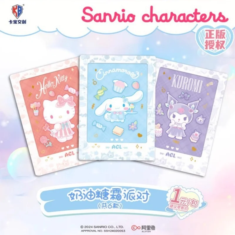 Original Box Sanrio Hello Kitty Kuromi Cinnamoroll Cartoon Collectible Game Card  Melody Collection Toy Children\'s Gift ﻿