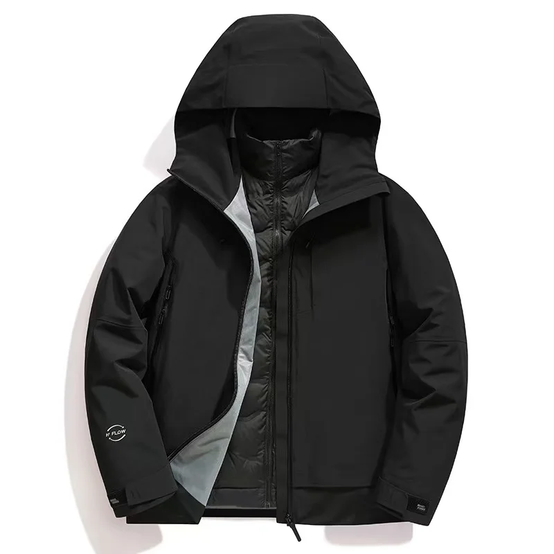 2025 Autumn/Winter New Men's Down Jacket Thickened Warm Inner Tank Detachable Outdoor Cold proof Jacket