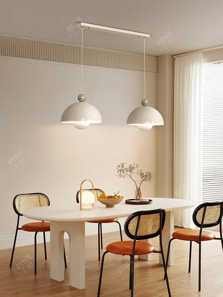 Pendant Light Net Cream Wind Full Spectrum Eye Protection Intelligent Restaurant Light Double Head Dining Hall Bar Table Light