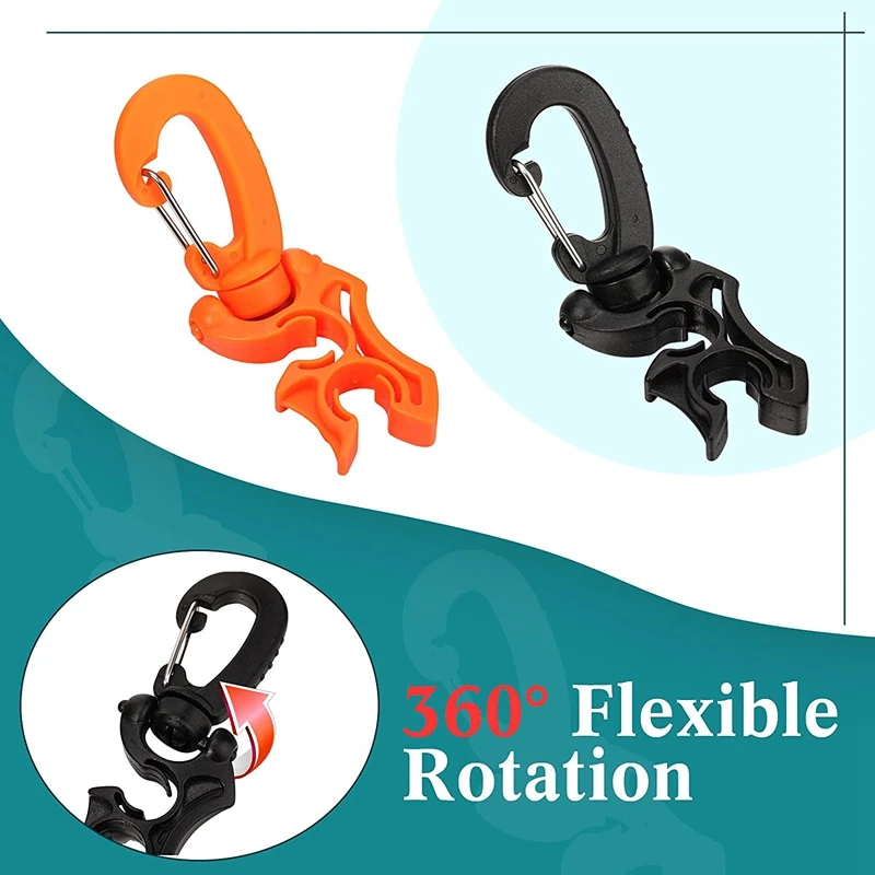 4 Pieces Scuba Hose Holders Diving Hose Holder Clips Double BCD Dive Hose Holders With Clip Plastic Scuba Clips