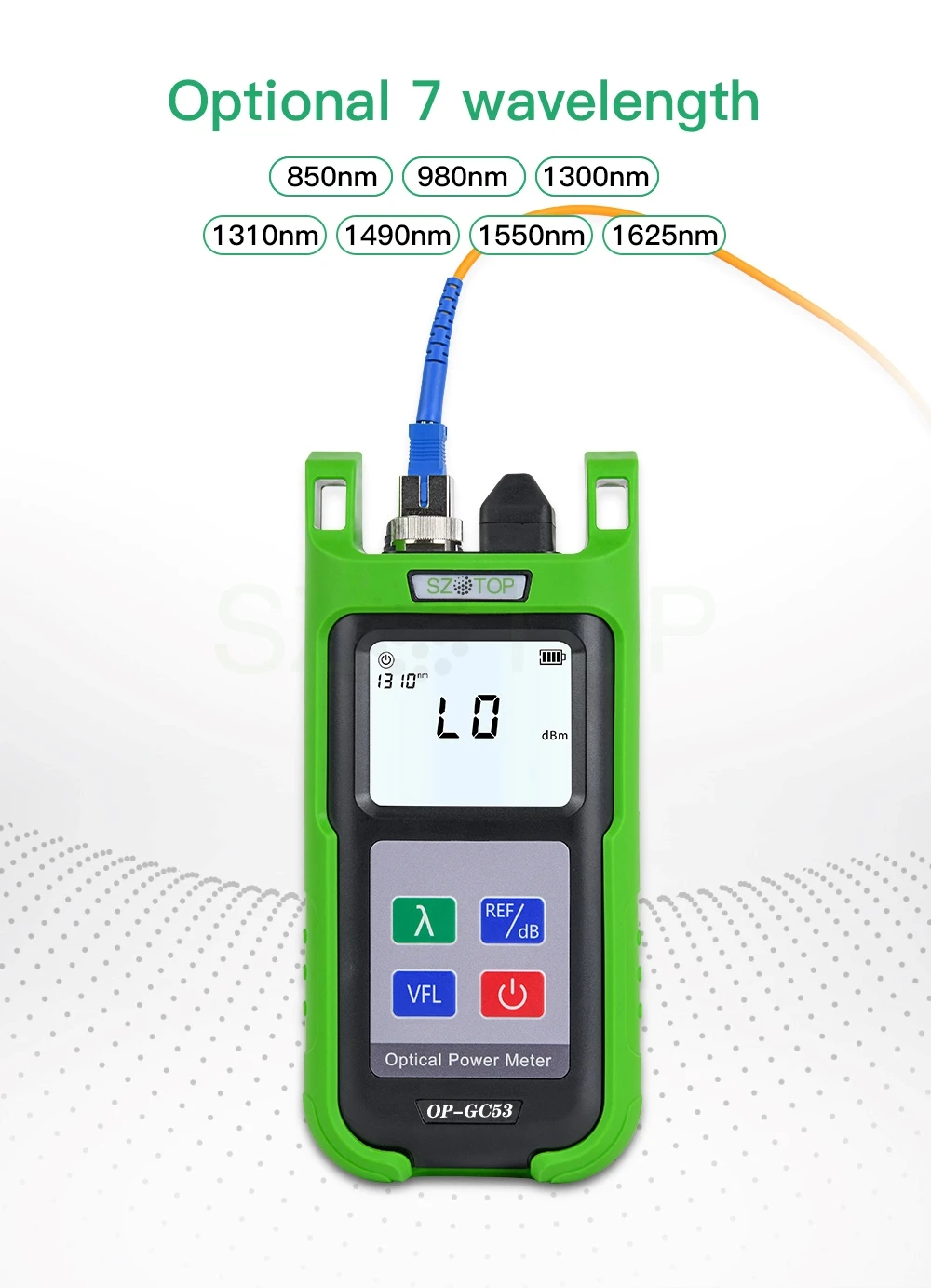 

Optical Power Meter OP-GC53 OPM 2-in-1 Built in 10mW VFL VìsualFault Locator Medidor De Fibra with LED Backlight customized